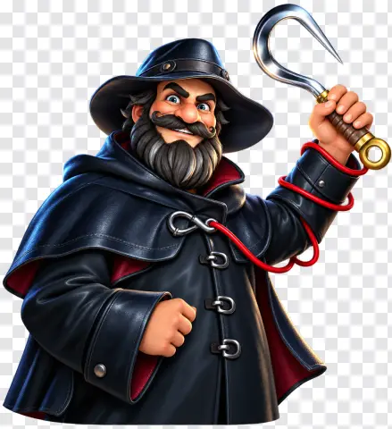 Big Bass Halloween – Fisherman with Hook Slot Character PNG