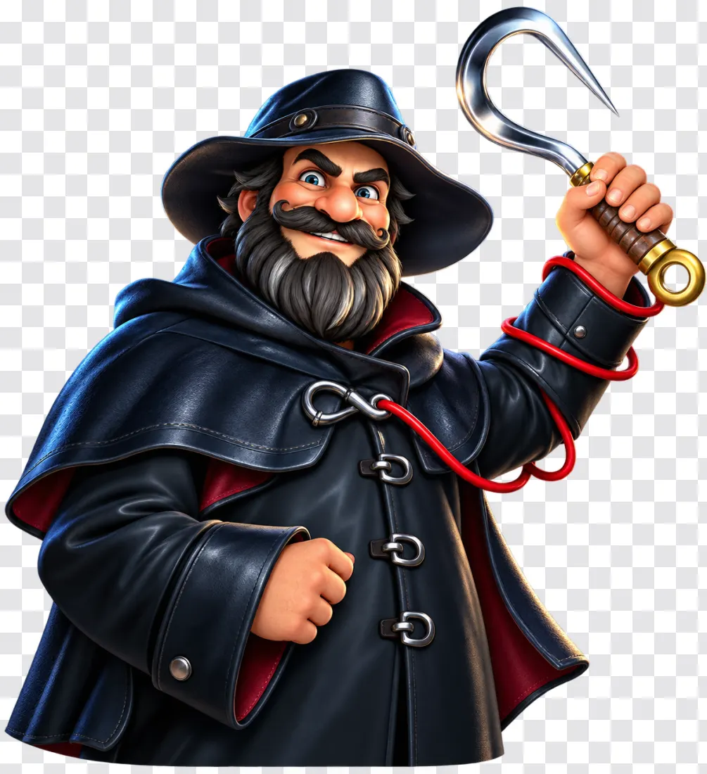 Big Bass Halloween – Fisherman with Hook Slot Character PNG