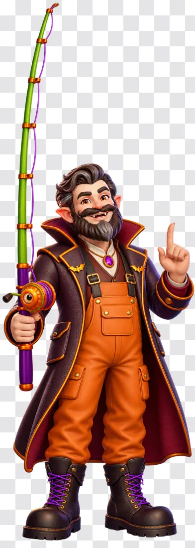 Big Bass Halloween Splash 1000 – Vampire Fisherman with Rod PNG