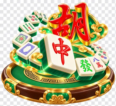 Mahjong Ways PNG – Jade Mahjong Display on a Round Pedestal