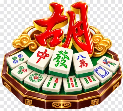 Mahjong Ways PNG – Red Hu Symbol on an Octagonal Tile Display