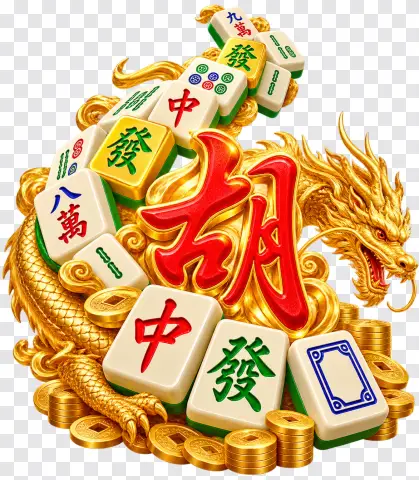 Mahjong Ways PNG – Spiral Mahjong Tiles with a Golden Dragon
