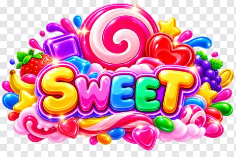 Sweet Bonanza Inspired SWEET Candy Logo PNG