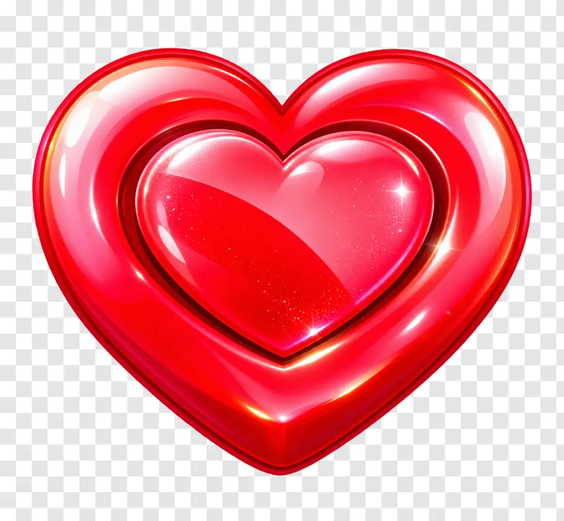 Sweet Bonanza Glossy Red Candy Heart PNG