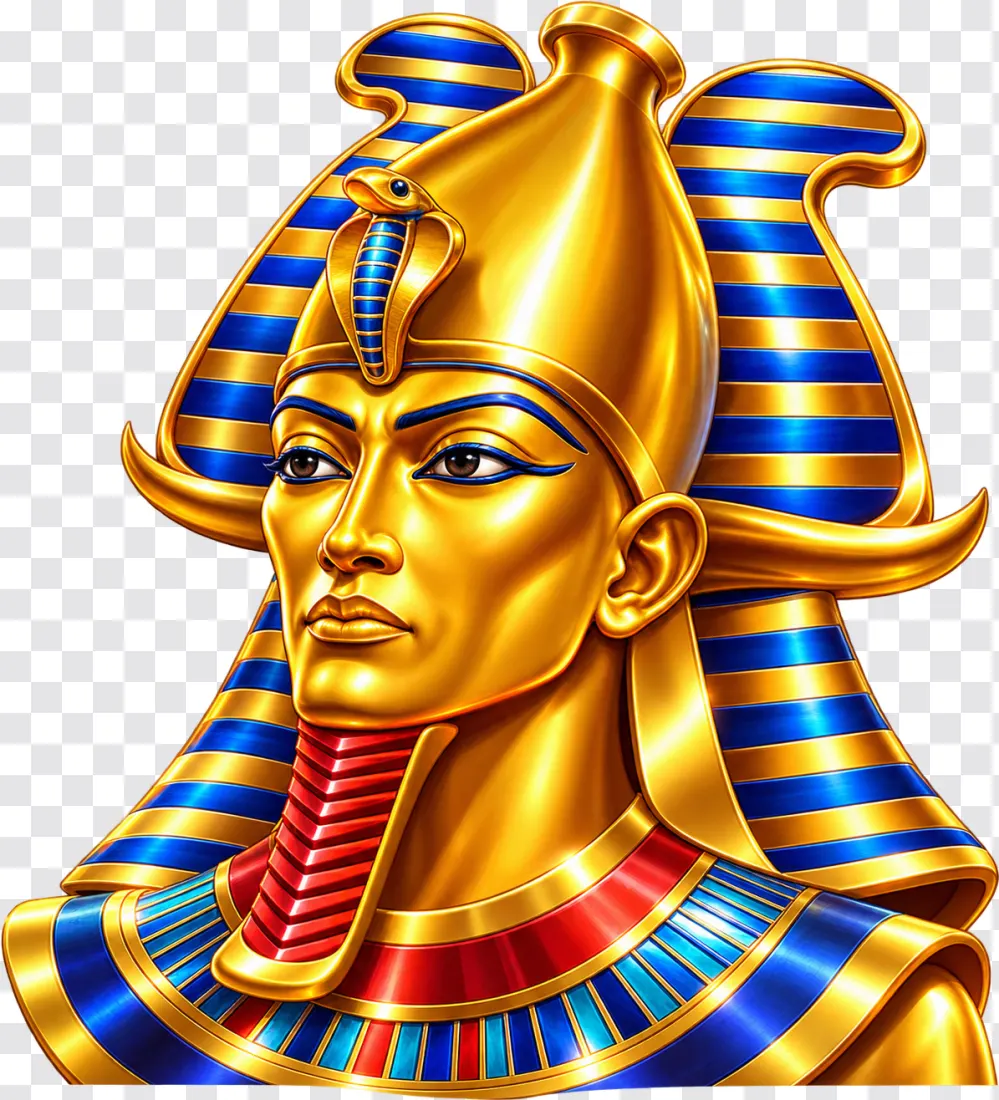 Book of Dead Golden Egyptian Pharaoh Bust PNG