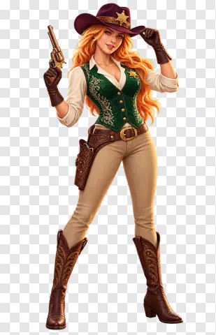 Emerald Vest Sheriff Character PNG