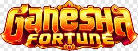 Golden Ganesha Fortune Logo with Ornate Lettering PNG