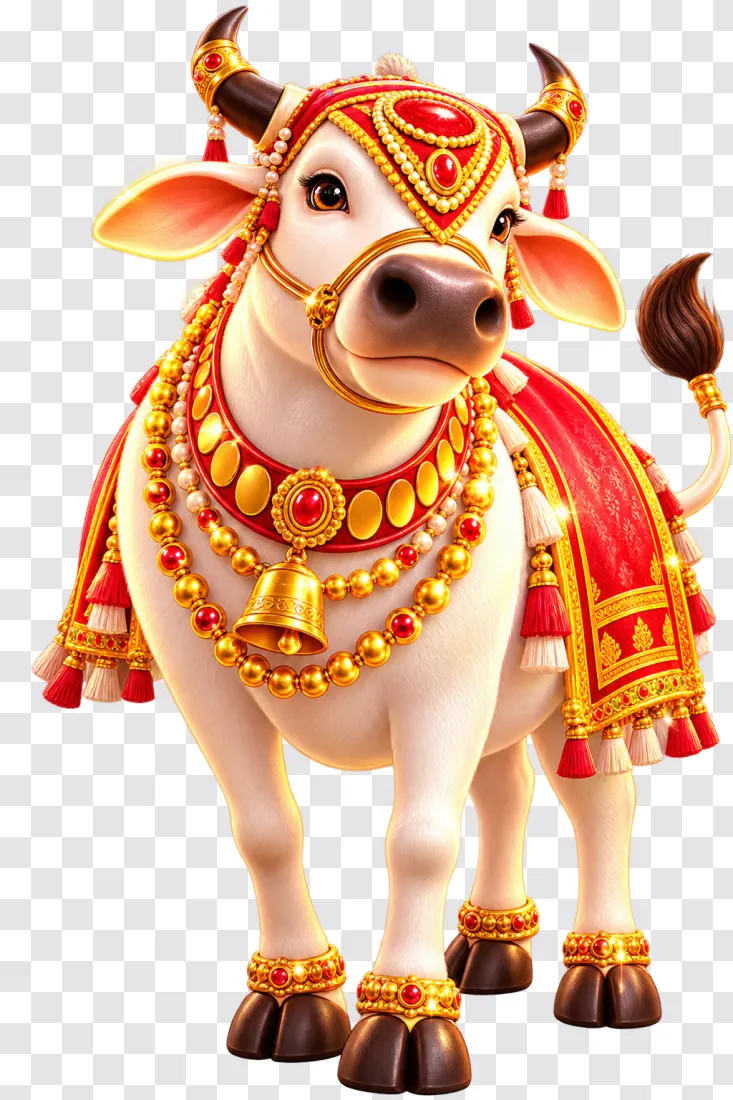 Decorated Sacred Cow PNG – Ganesha Fortune Inspired