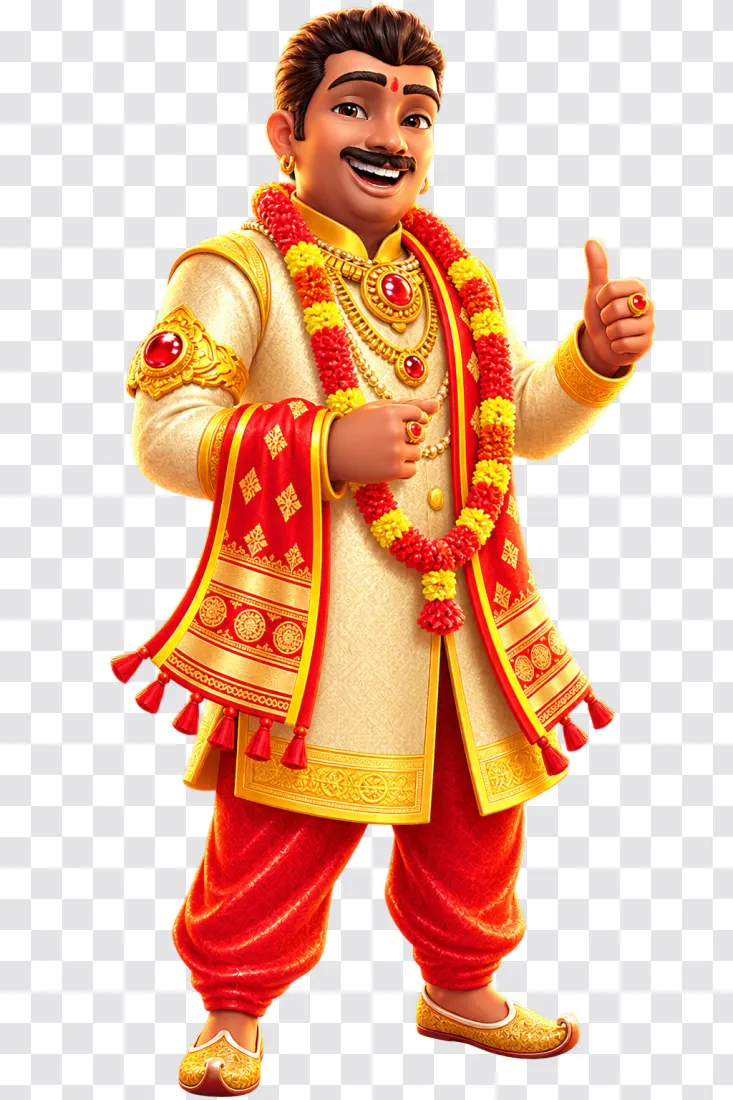 Smiling Indian Gentleman Giving Thumbs Up PNG