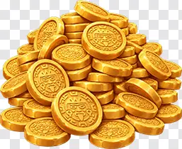Golden Aztec Coin Pile – Casino Slot Treasure PNG