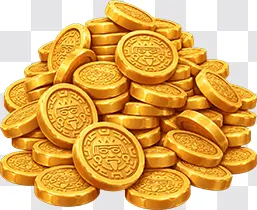 Golden Aztec Coin Pile – Casino Slot Treasure PNG