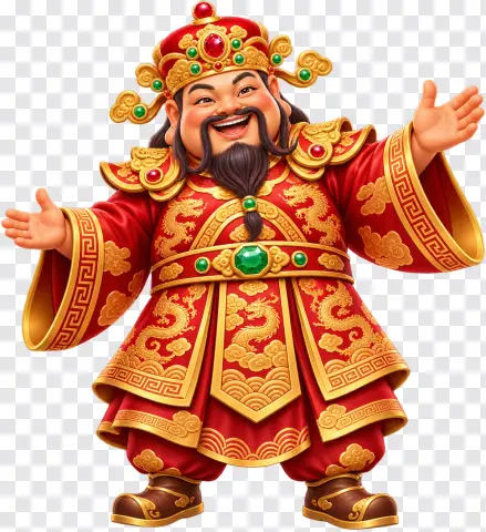 Caishen’s Cash Pots – God of Wealth Slot Character PNG